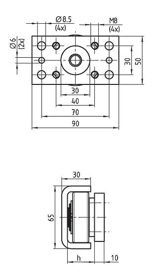 Combined Bearings and profiles in Inox